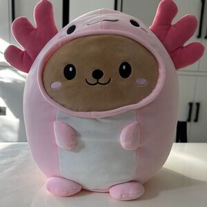 Adorable Pink and White Plush Animal Toy